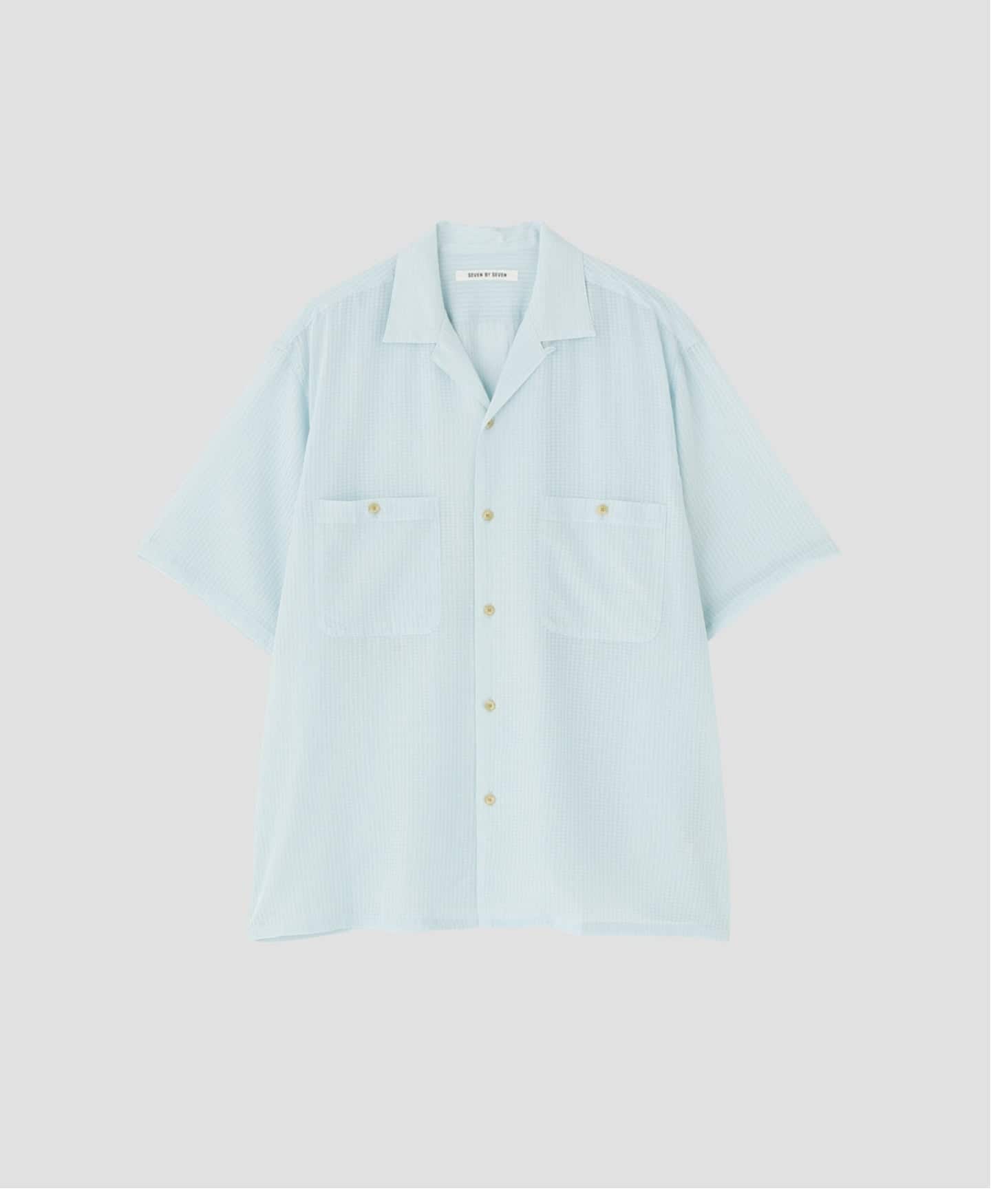SEVEN BY SEVEN / セブンバイセブン】 SHEER OPEN COLLAR SHIRTS