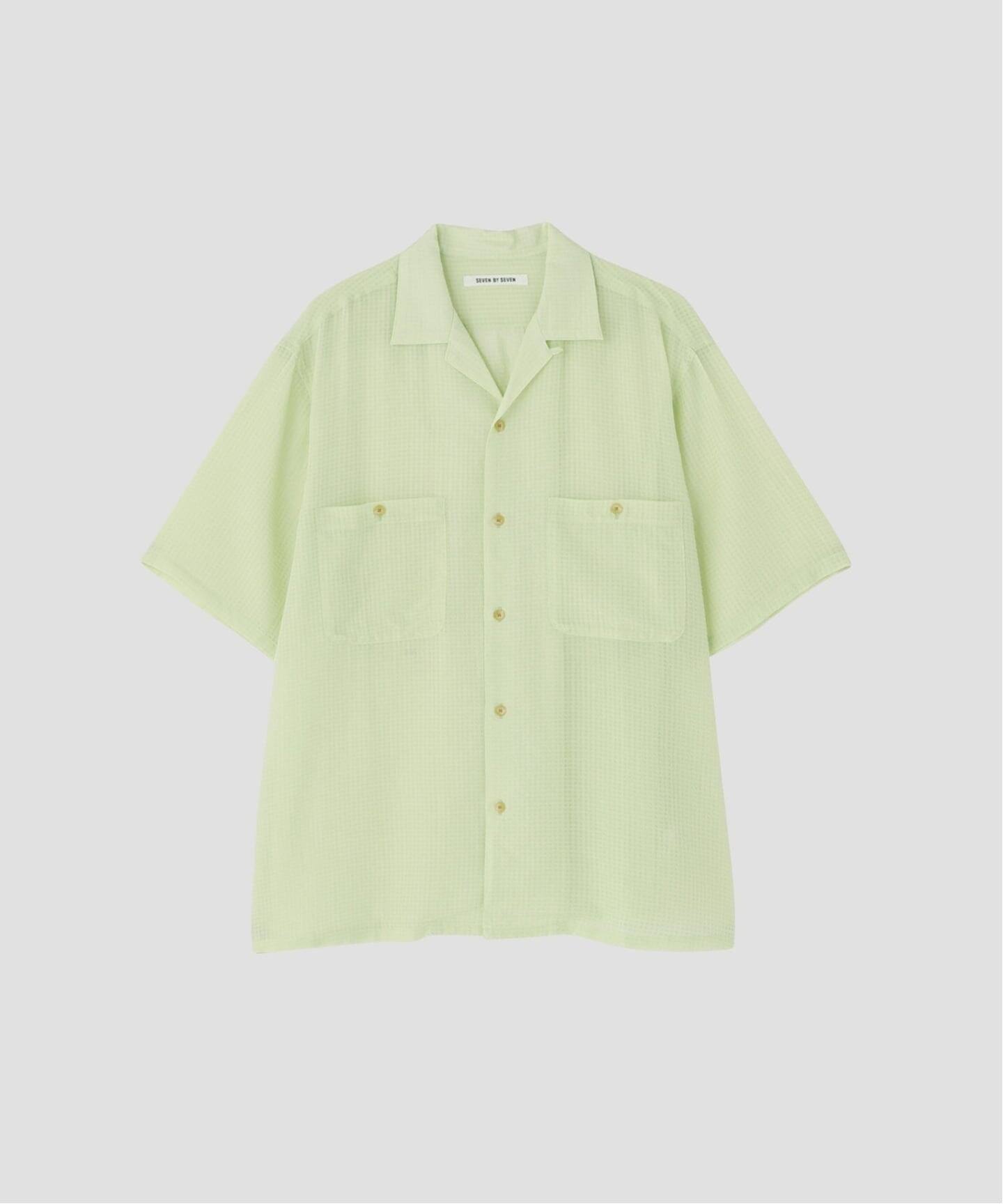 SEVEN BY SEVEN / セブンバイセブン】 SHEER OPEN COLLAR SHIRTS