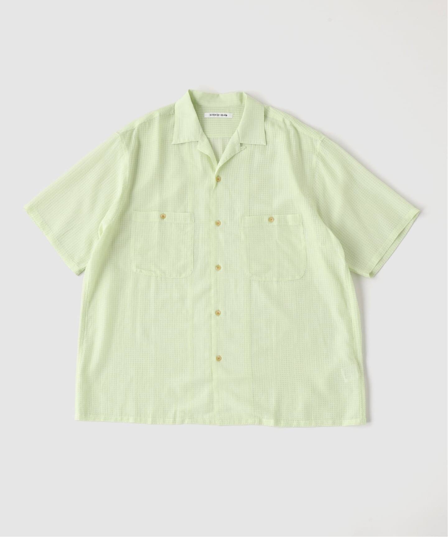 SEVEN BY SEVEN / セブンバイセブン】 SHEER OPEN COLLAR SHIRTS