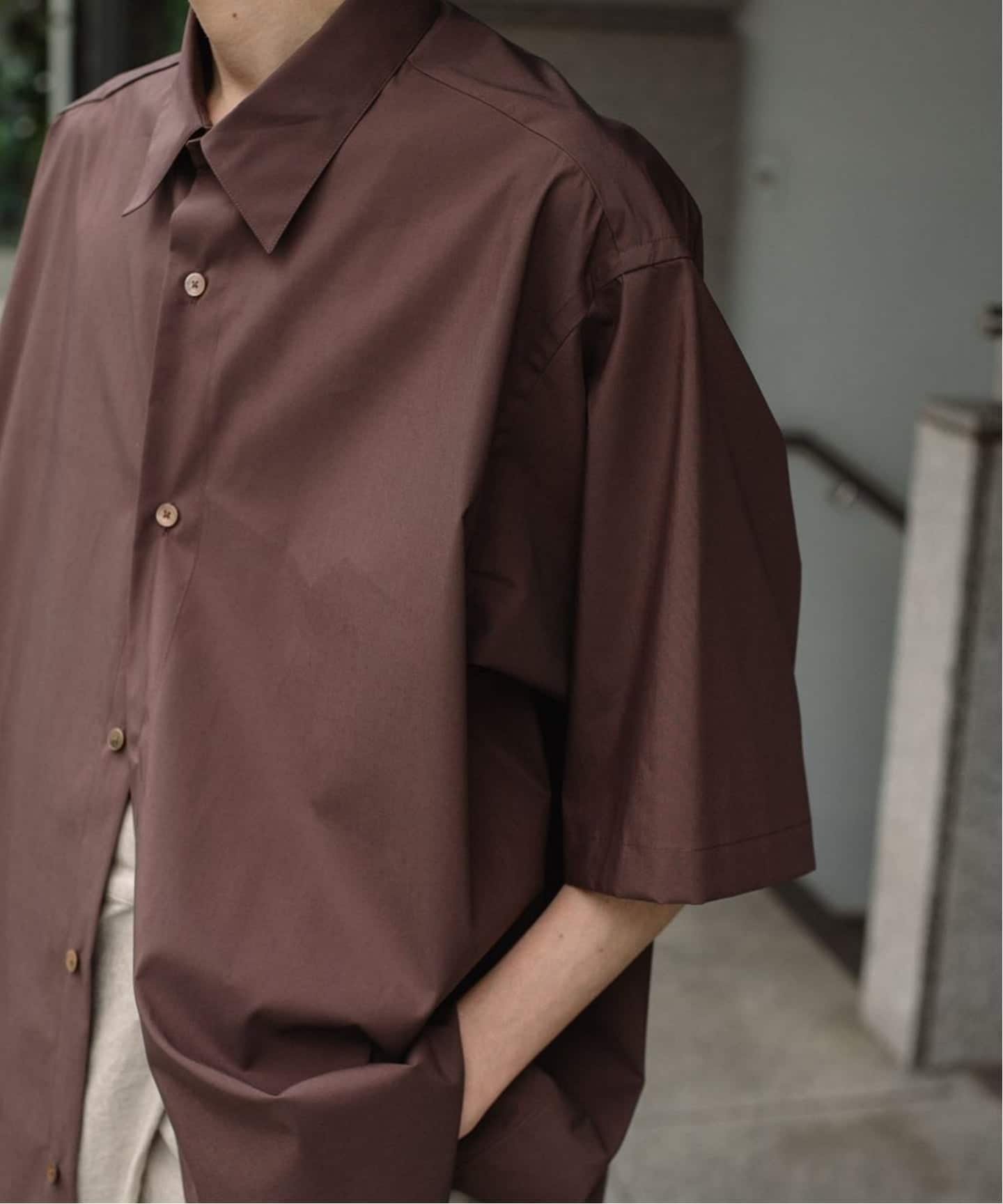 EL/エル】LIGHT TAFFETA H/S SH：ハーフスリーブシャツ（シャツ