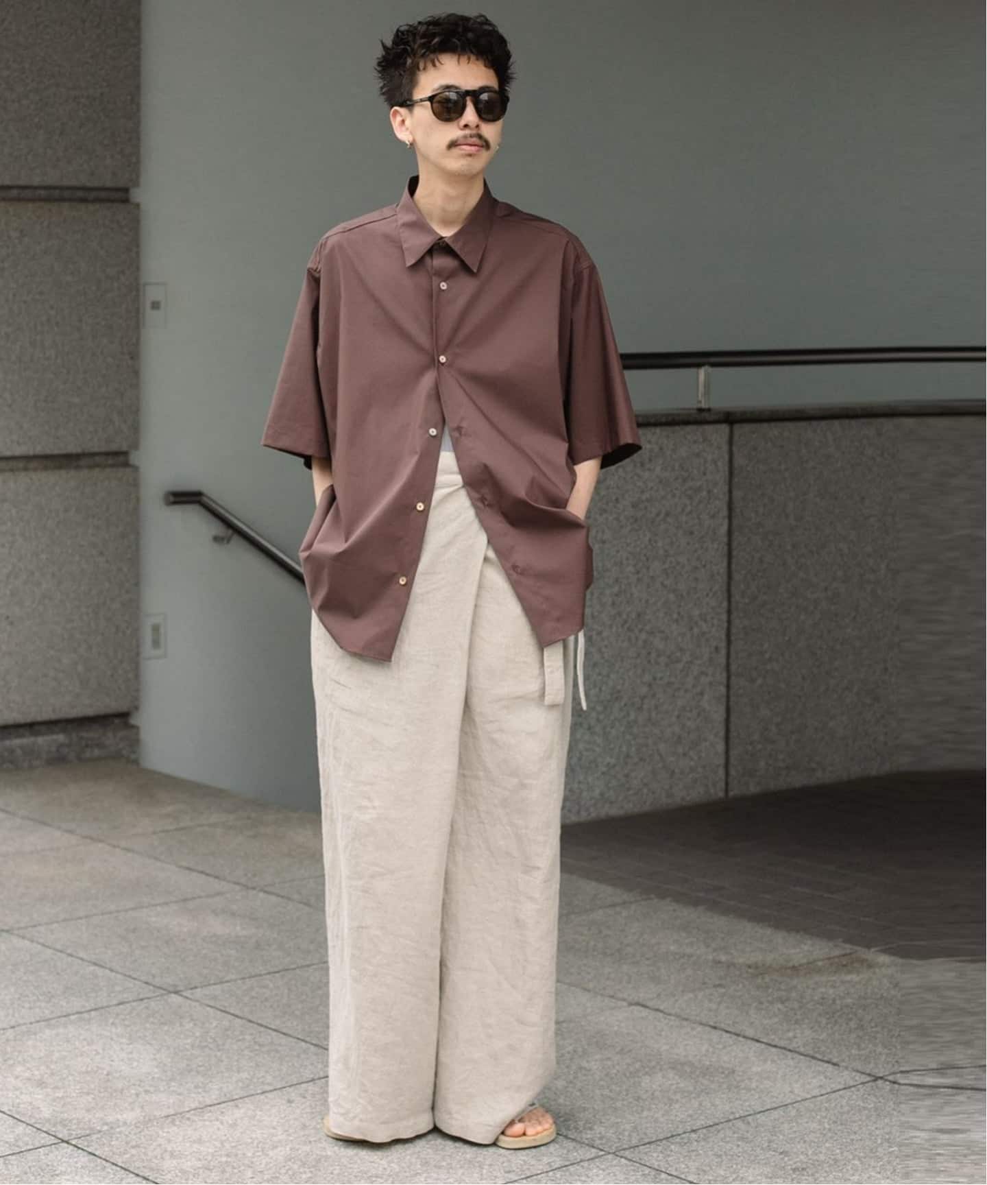 EL/エル】LIGHT TAFFETA H/S SH：ハーフスリーブシャツ（シャツ