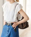 ≪予約≫コットンレーストリムラッフルブラウス