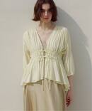 《予約》【洗える】コットンギャザーブラウス