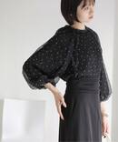 【洗える】2wayチュールプリーツブラウス