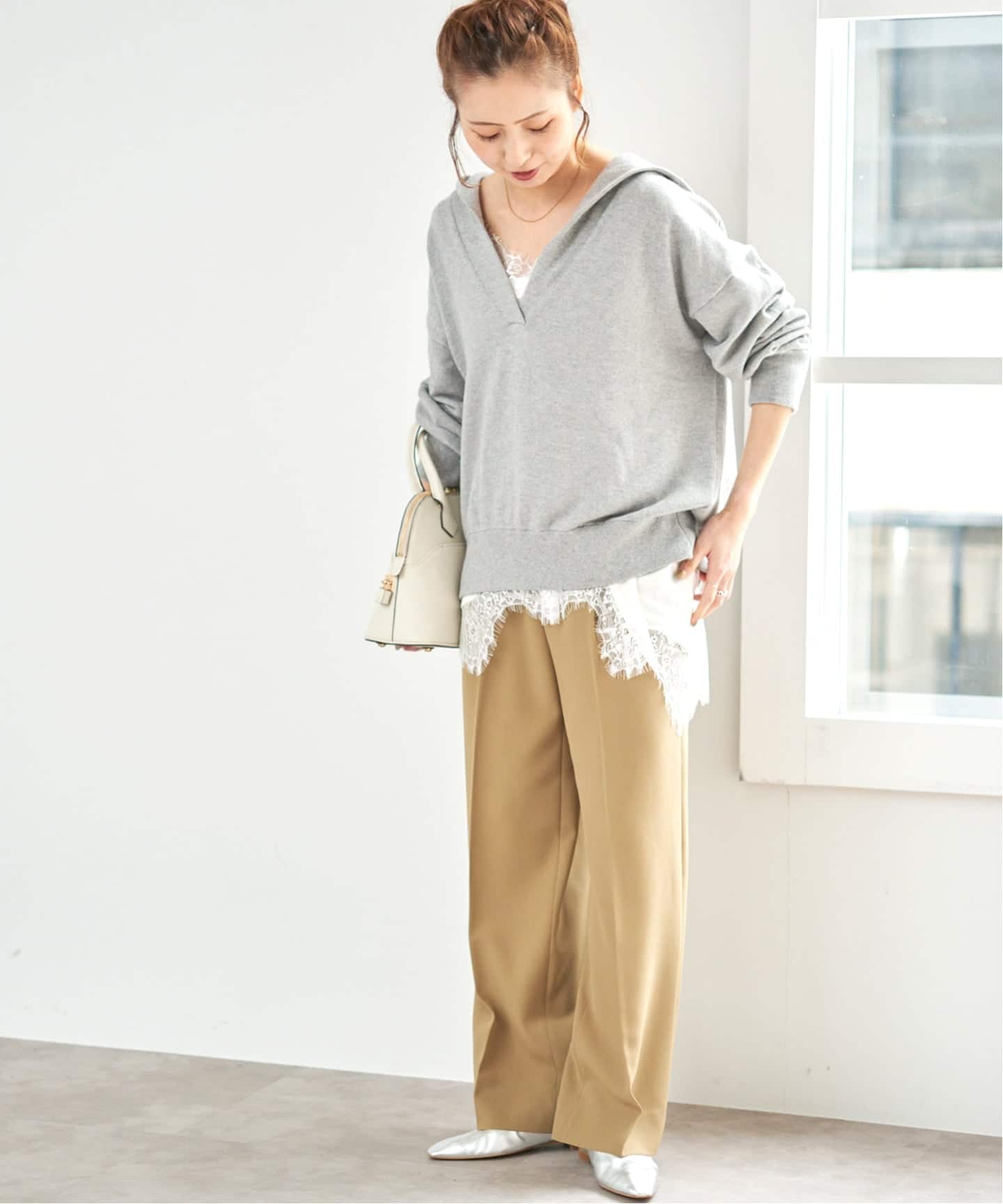 WEB限定 / 追加2予約》レースサテンチュニックキャミソール