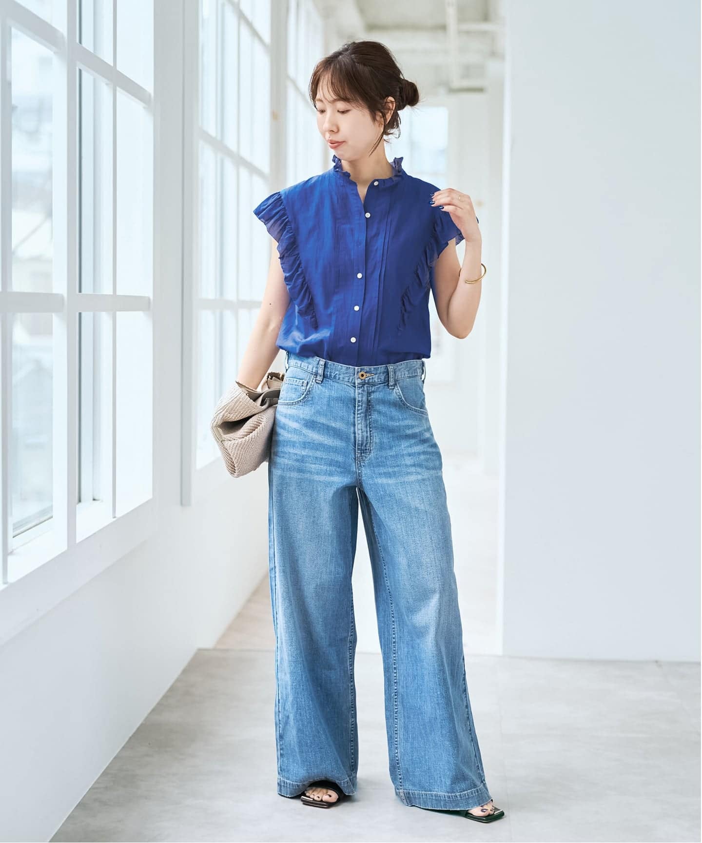Spick and Span コットンシルク ピンタックフリルブラウス Spick & Span（スピックアンドスパン）の「コットンシルク ピンタック