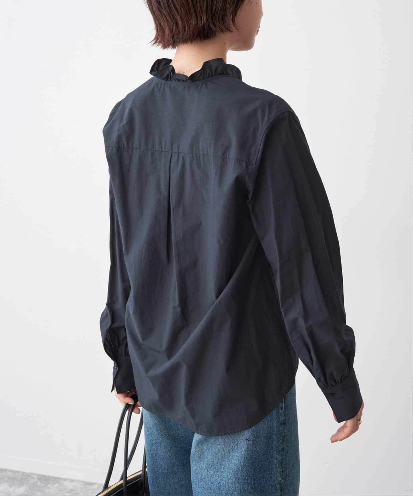 23AW スピックアンドスパン　フリルVネックブラウス フリルVネックブラウス（シャツ／ブラウス）｜Spick & Span（スピック