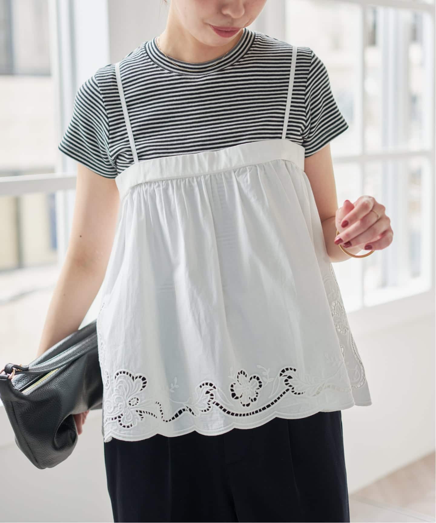 予約》カットワークエンブロイダリーキャミソール（キャミソール