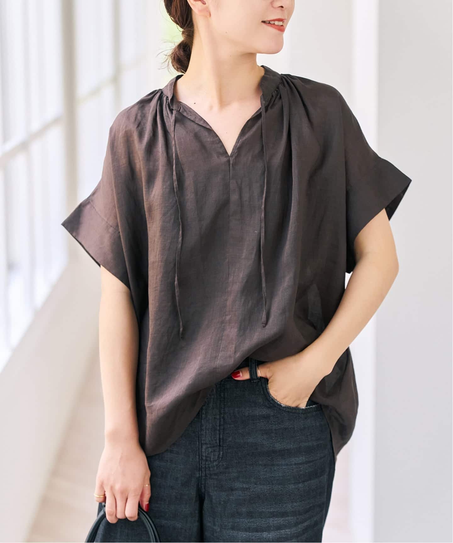 Spick & Span ラミーミックススキッパー ブラウス ラミーミックススキッパーブラウス（シャツ／ブラウス）｜Spick & Span