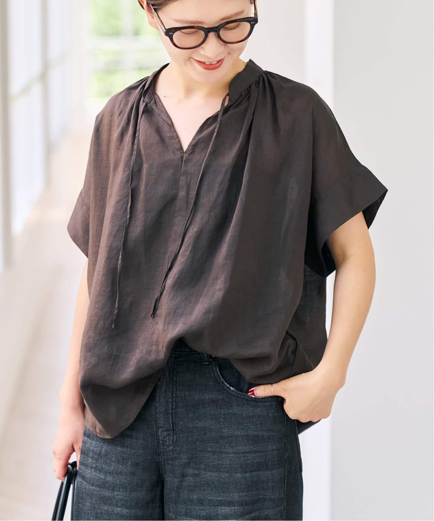 Spick & Span ラミーミックススキッパー ブラウス ラミーミックススキッパーブラウス（シャツ／ブラウス）｜Spick & Span