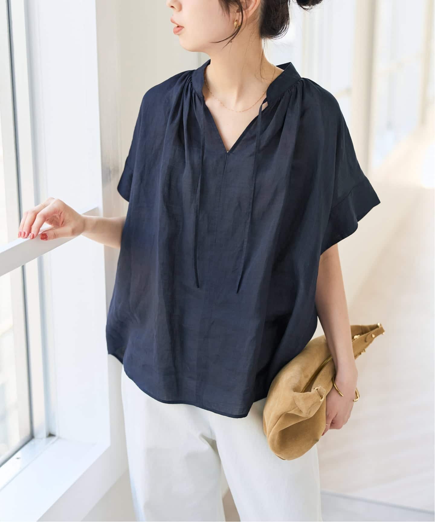 ■新品【Spick & Span】ラミーミックススキッパーブラウス ラミーミックススキッパーブラウス（シャツ／ブラウス）｜Spick & Span