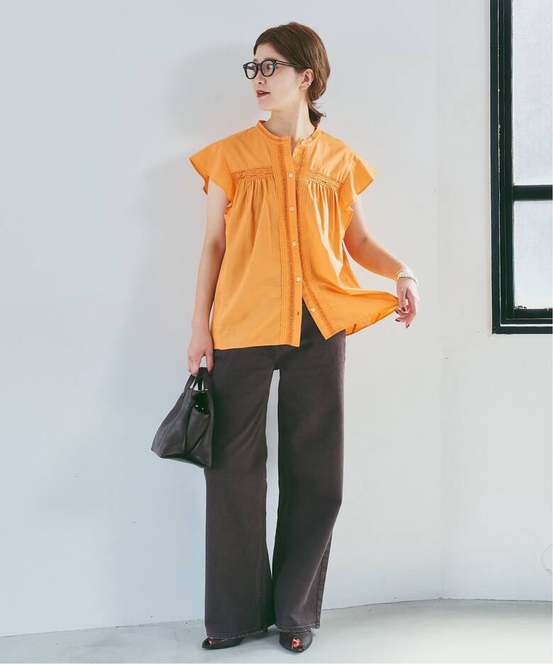 Spick and Span フリルカラースリーブレスブラウス 極美品♪スピック 