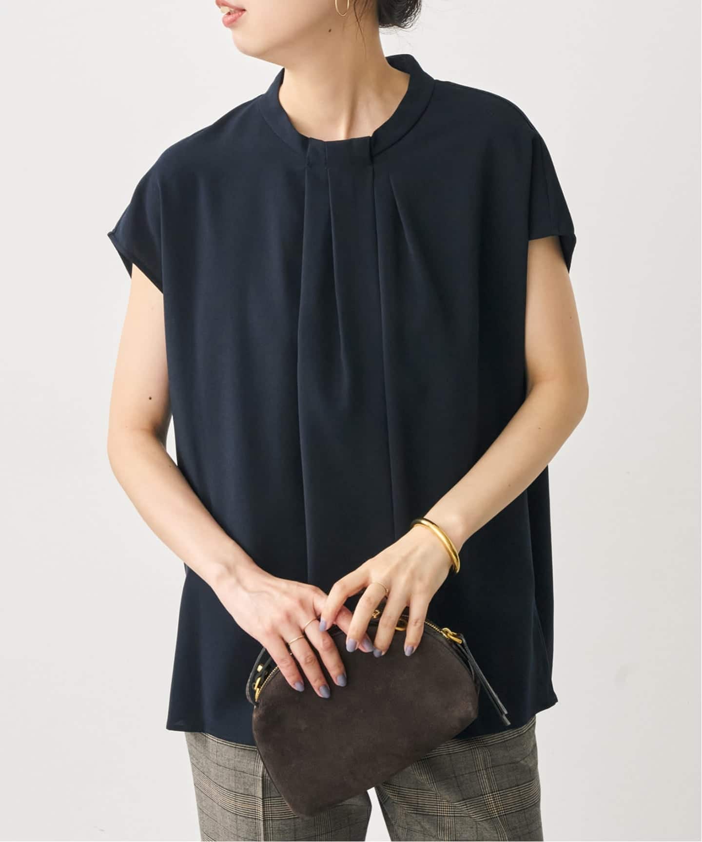 美品 Spick & Span ブラック 半袖ブラウス Spick & Span｜スピック＆スパンのシャツ／ブラウス（レディース）の