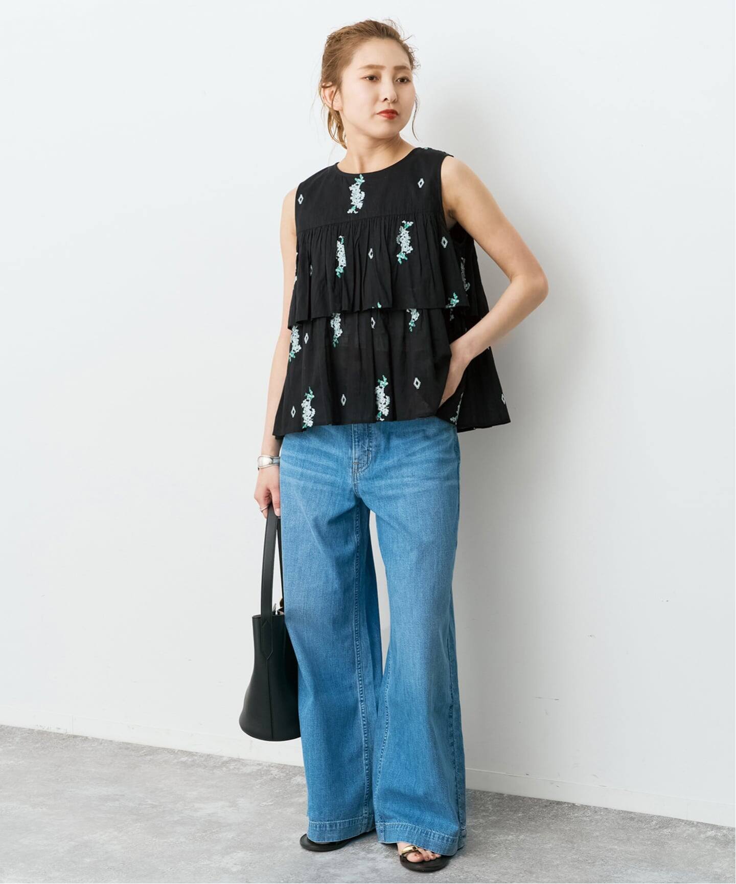 ne Quittez pas / ヌキテパ Cotton Voile Jasmine Embroidery Slee
