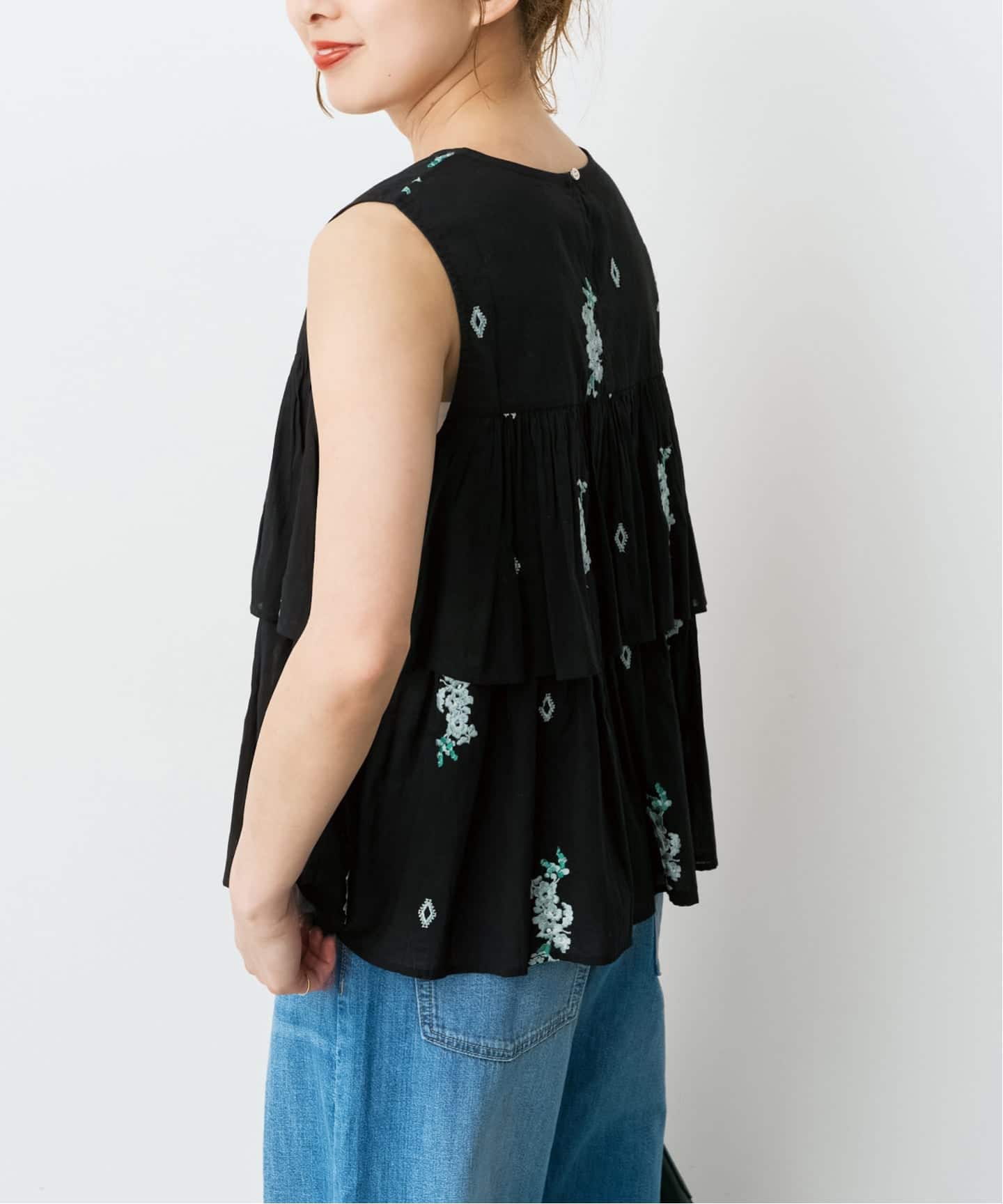 ne Quittez pas / ヌキテパ Cotton Voile Jasmine Embroidery Slee
