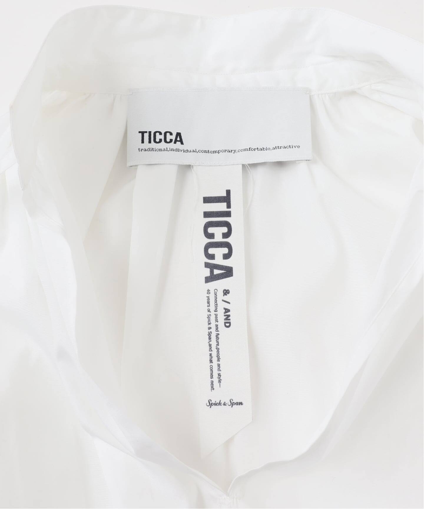 40周年 別注》TICCA / ティッカ スキッパーギャザーシャツブラウス