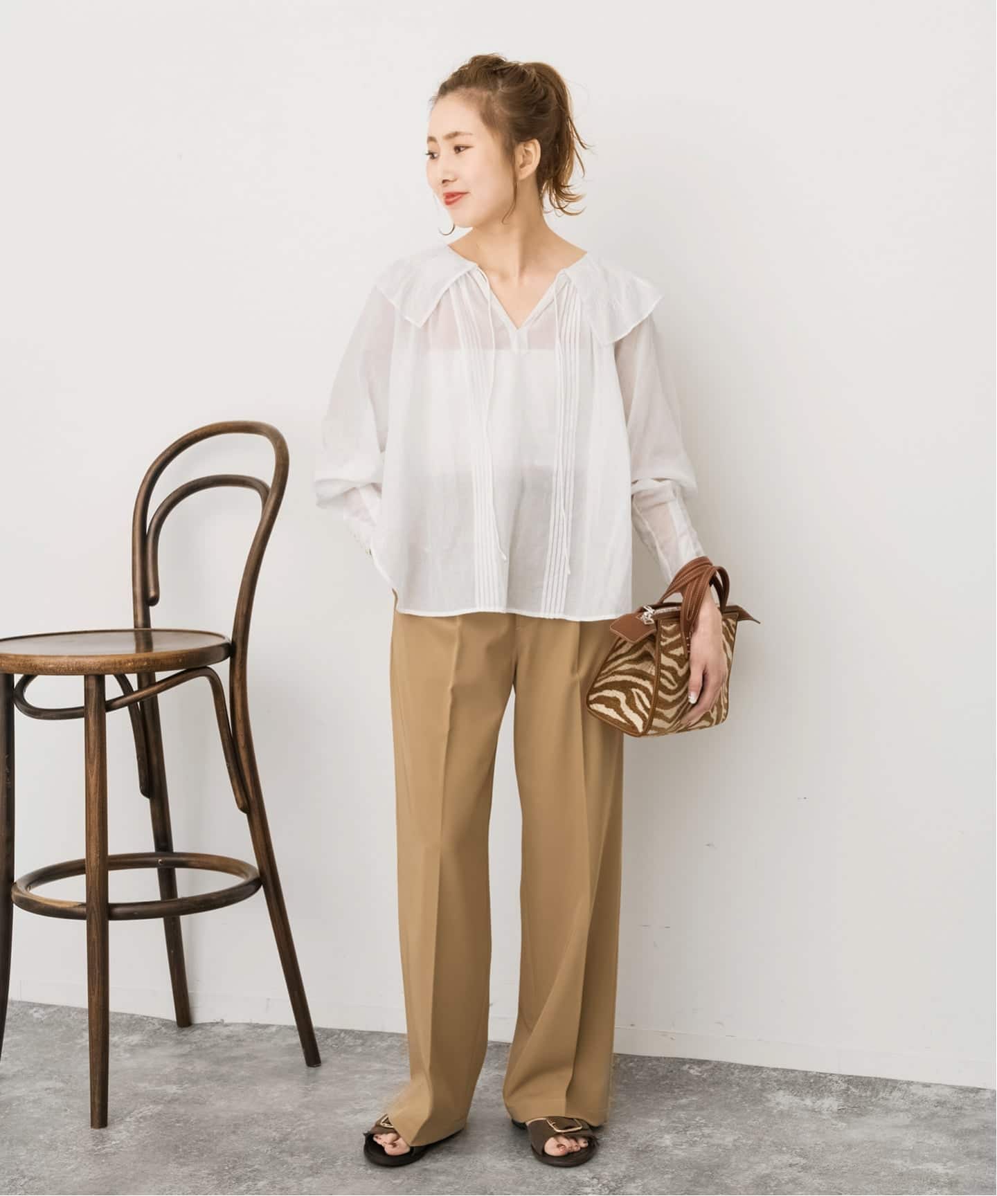 ne Quittez pas / ヌキテパ 別注Frill Collar Blouse*（シャツ