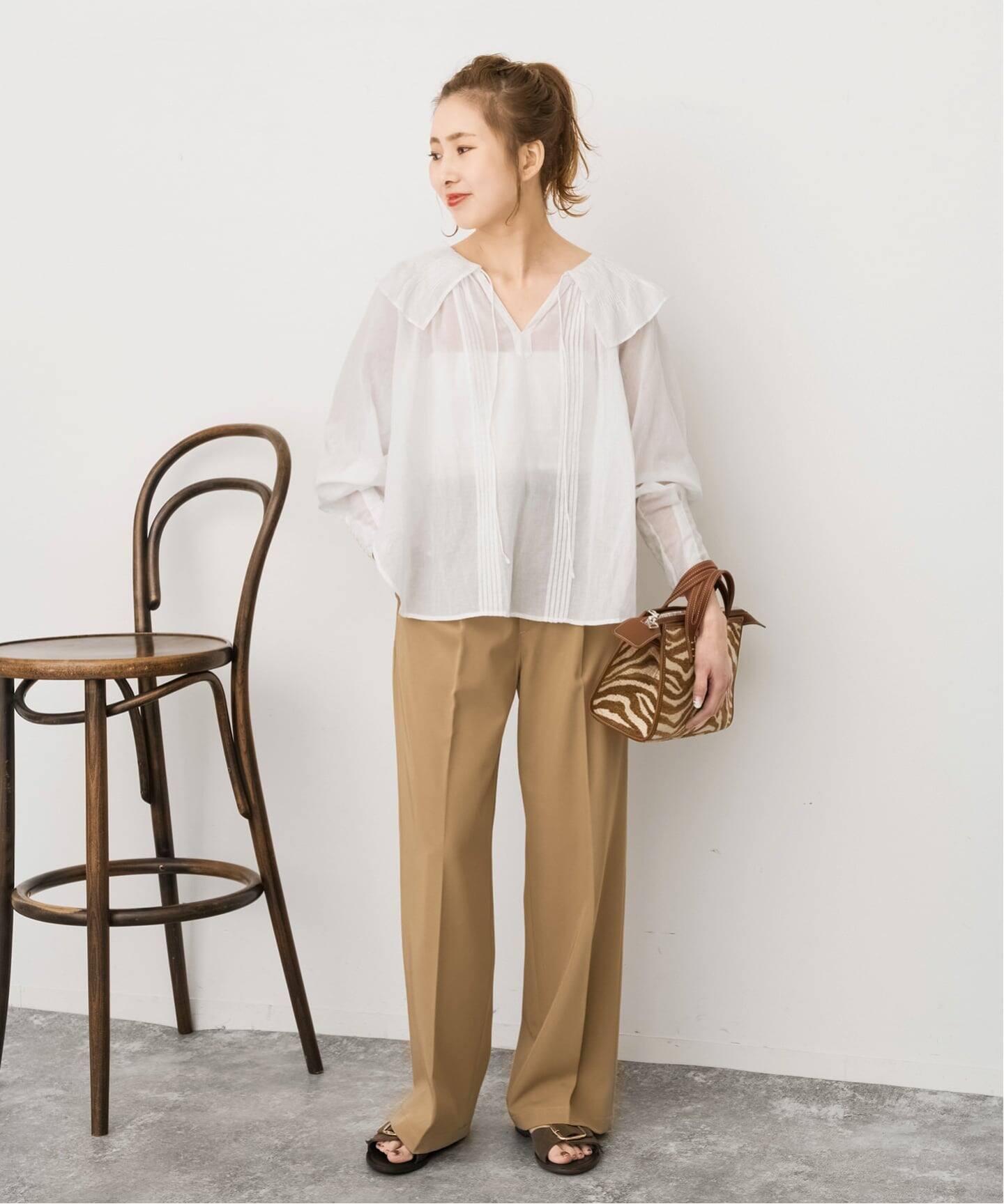 ne Quittez pas / ヌキテパ 別注Frill Collar Blouse*（シャツ 