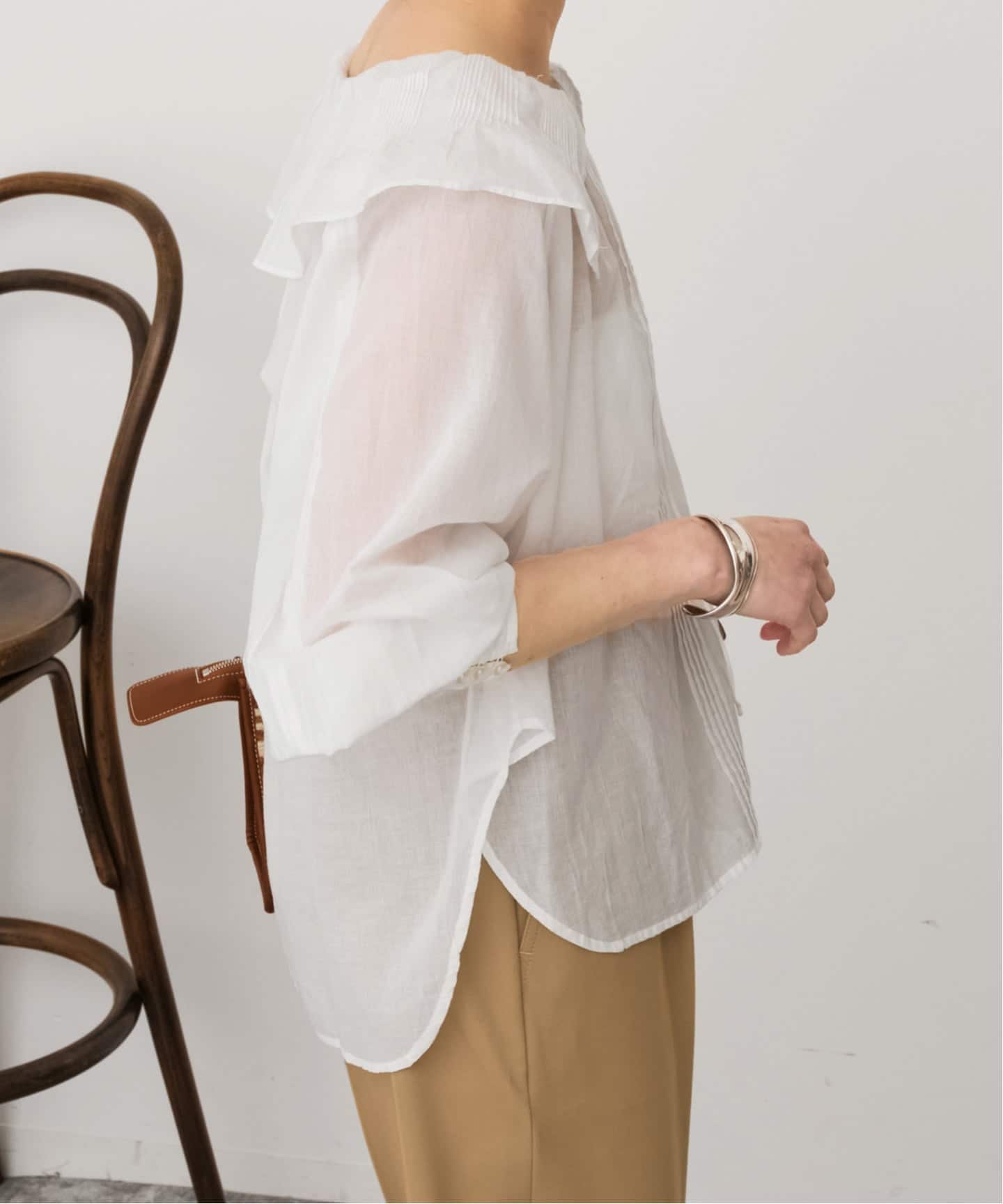 ne Quittez pas / ヌキテパ 別注Frill Collar Blouse*（シャツ