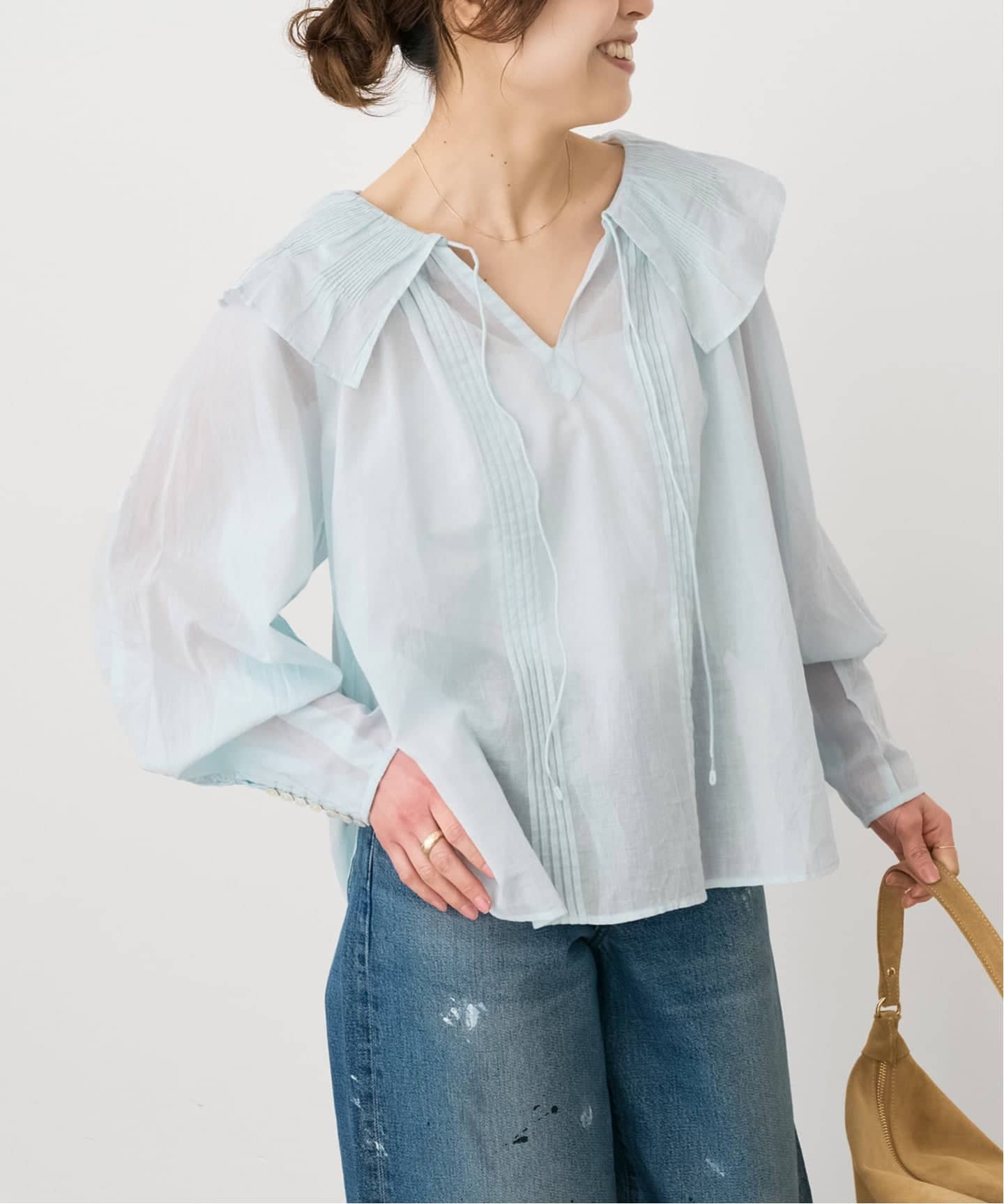 ne Quittez pas / ヌキテパ 別注Frill Collar Blouse*（シャツ