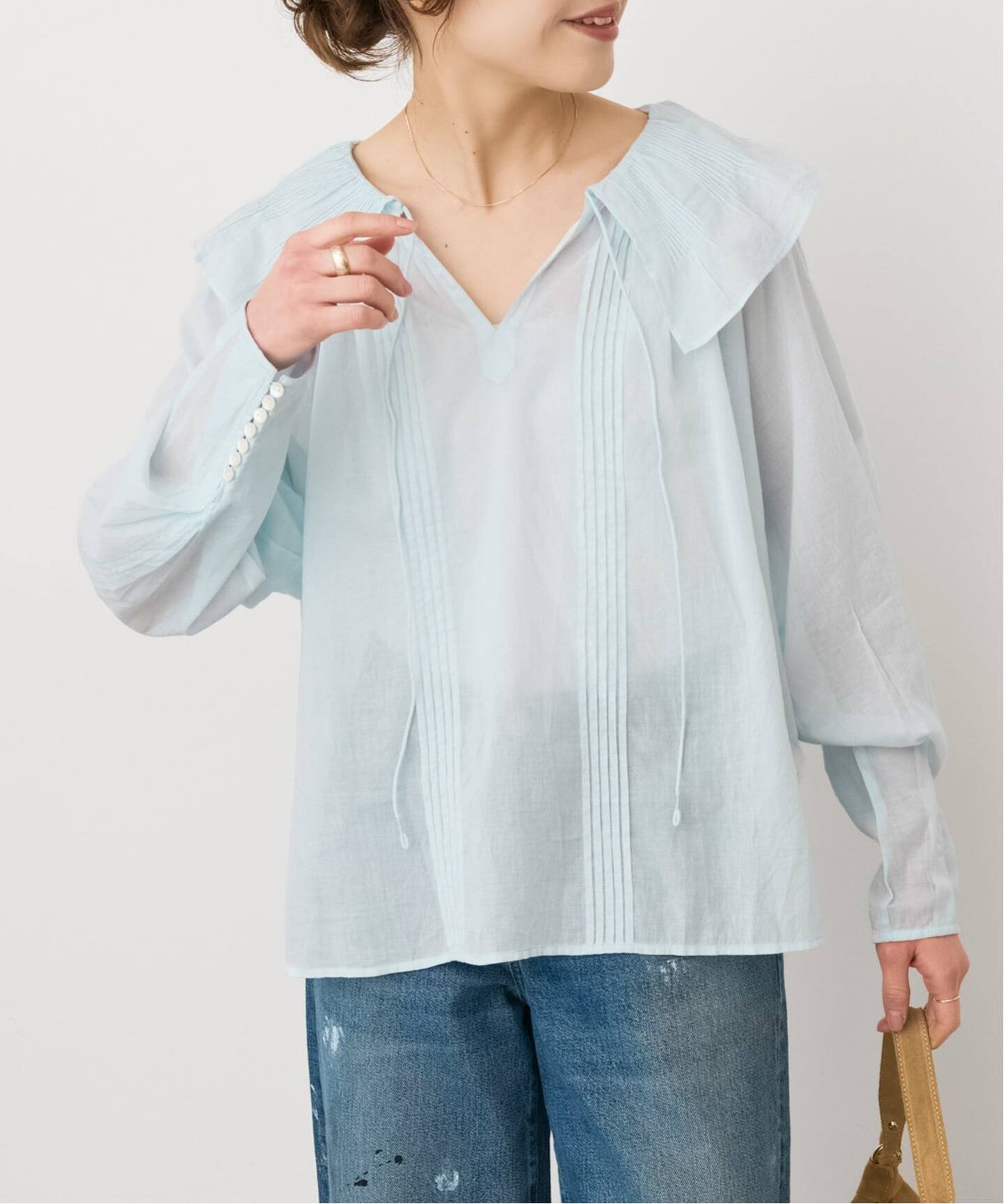 ne Quittez pas / ヌキテパ 別注Frill Collar Blouse*（シャツ