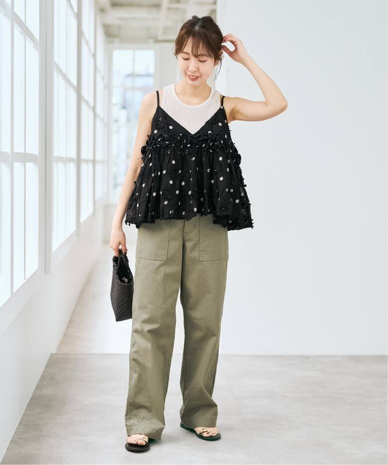 追加》crinkle crinkle crinkle 別注3D embroidery dot camisole 