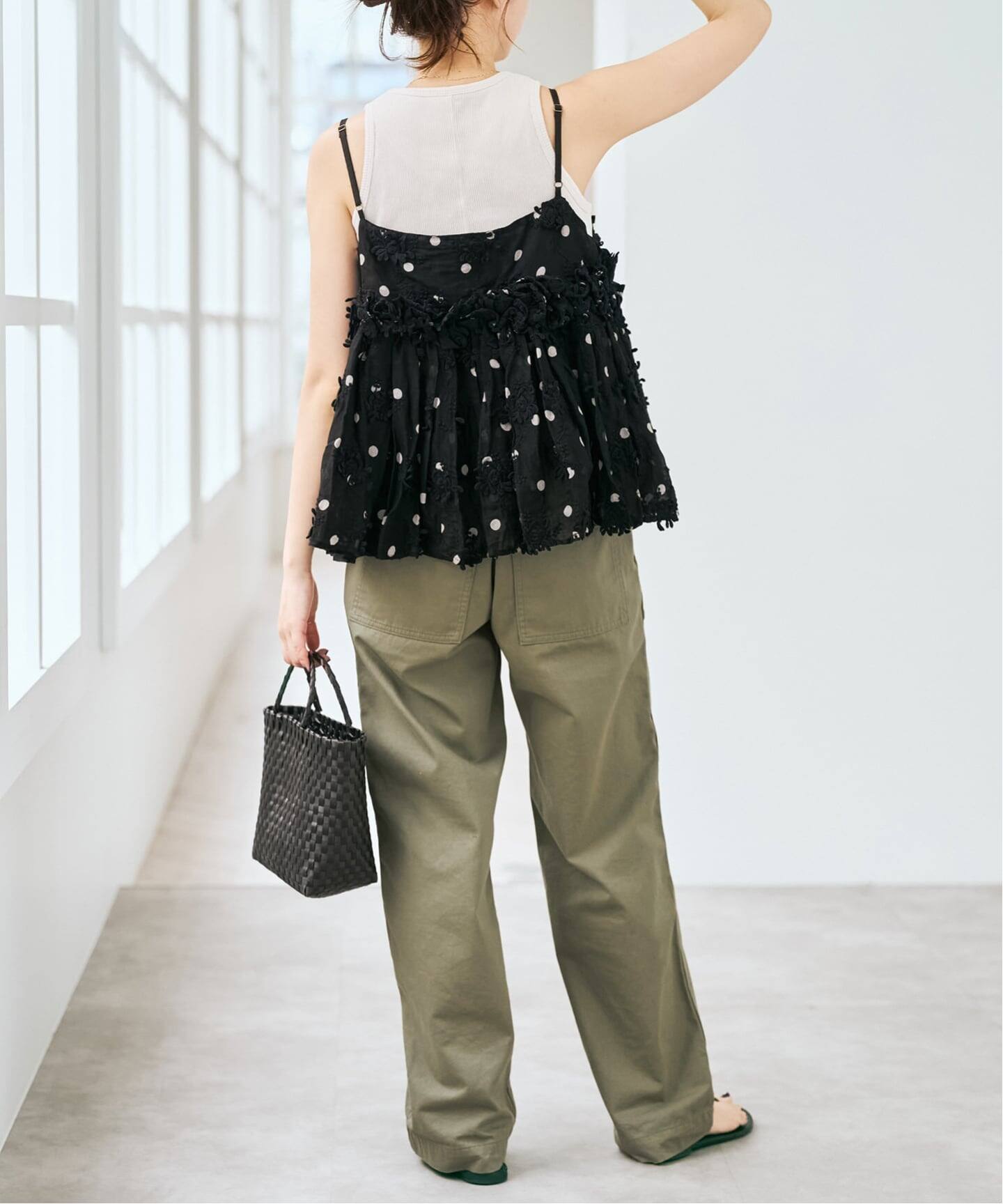 追加》crinkle crinkle crinkle 別注3D embroidery dot camisole 