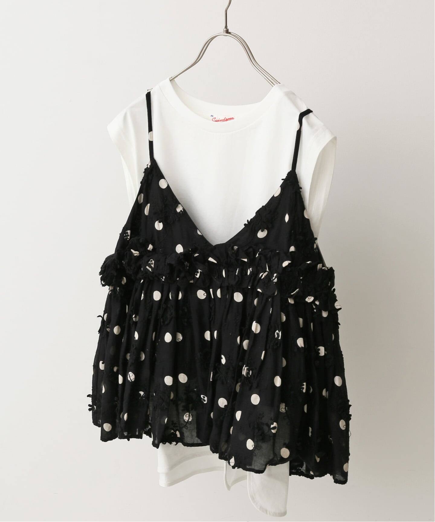 追加》crinkle crinkle crinkle 別注3D embroidery dot camisole 