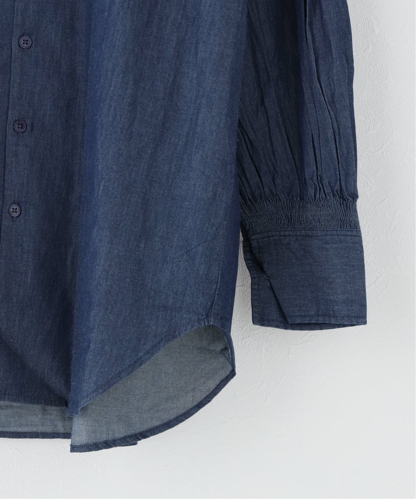 crinkle crinkle crinkle / indigo frill collar shirts（シャツ