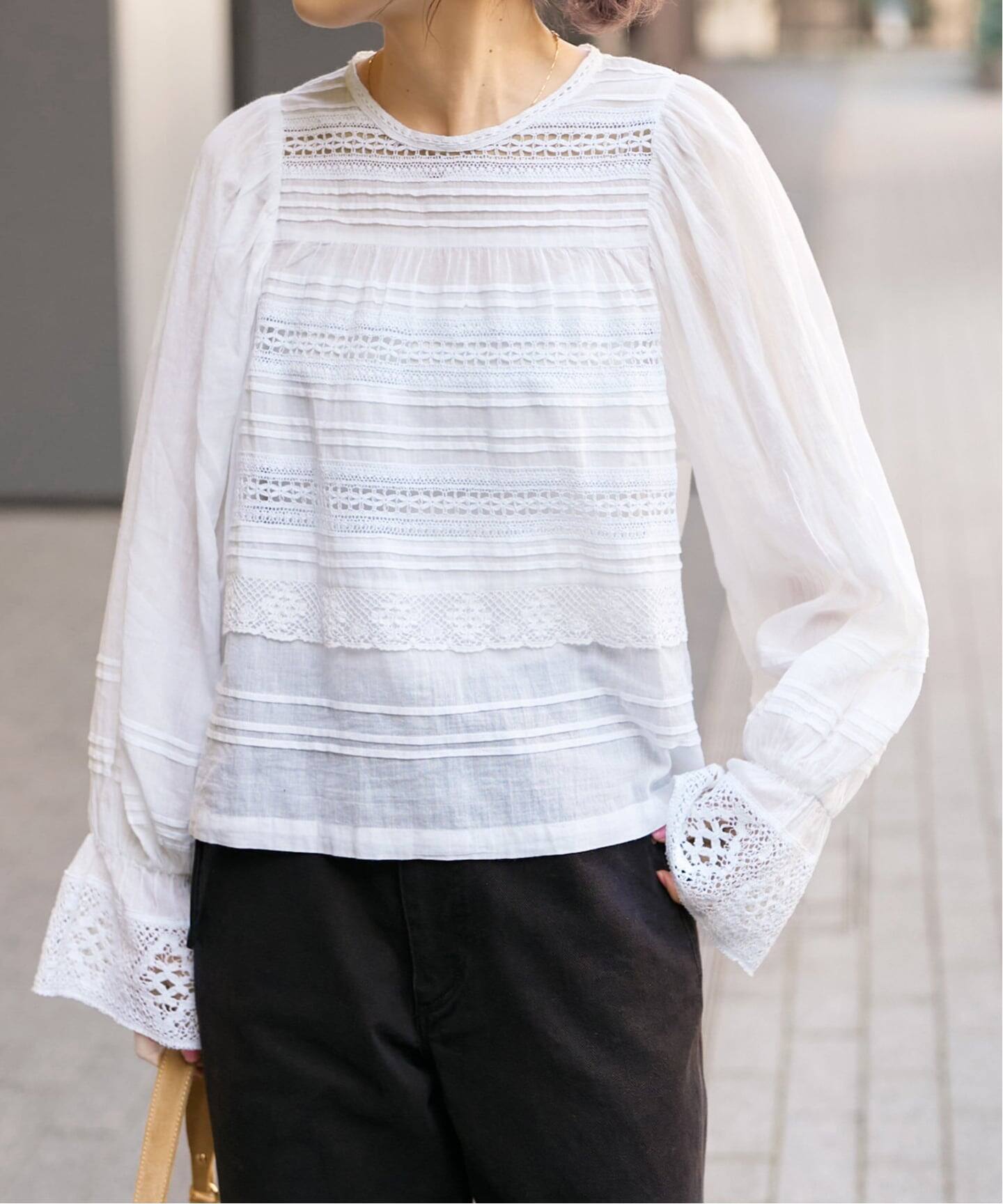 ne Quittez pas / ヌキテパ 別注Pintuck & Lace Blouse*（シャツ