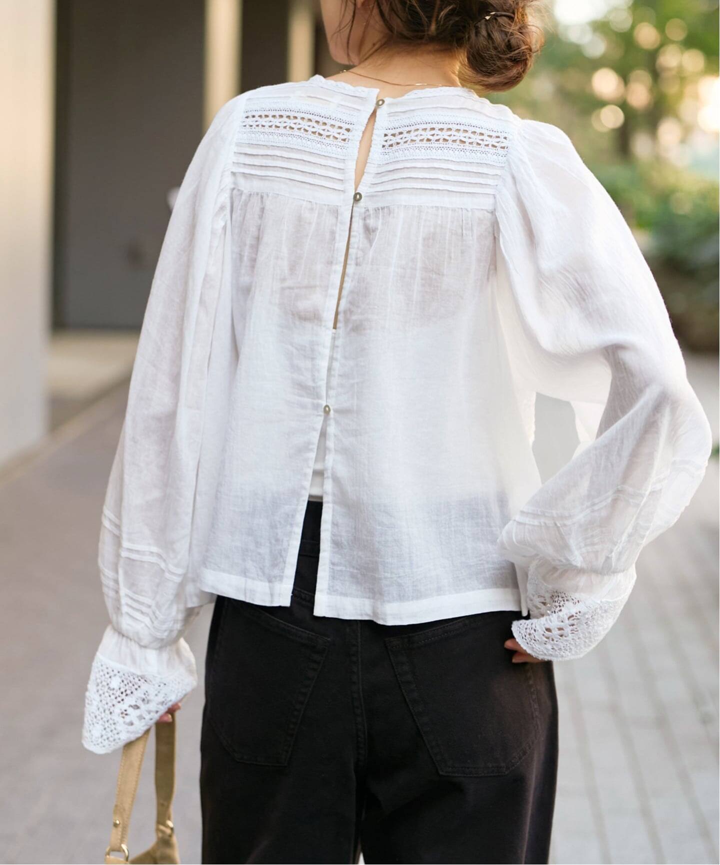 ne Quittez pas / ヌキテパ 別注Pintuck & Lace Blouse*（シャツ