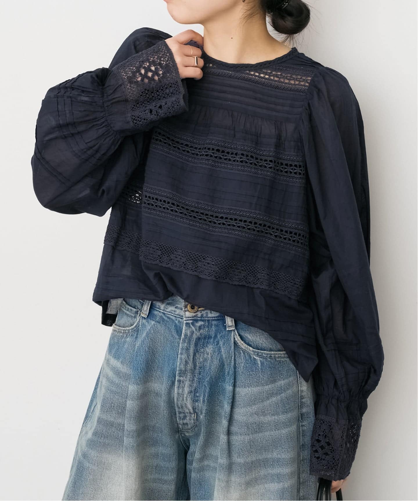 ne Quittez pas / ヌキテパ 別注Pintuck & Lace Blouse*（シャツ