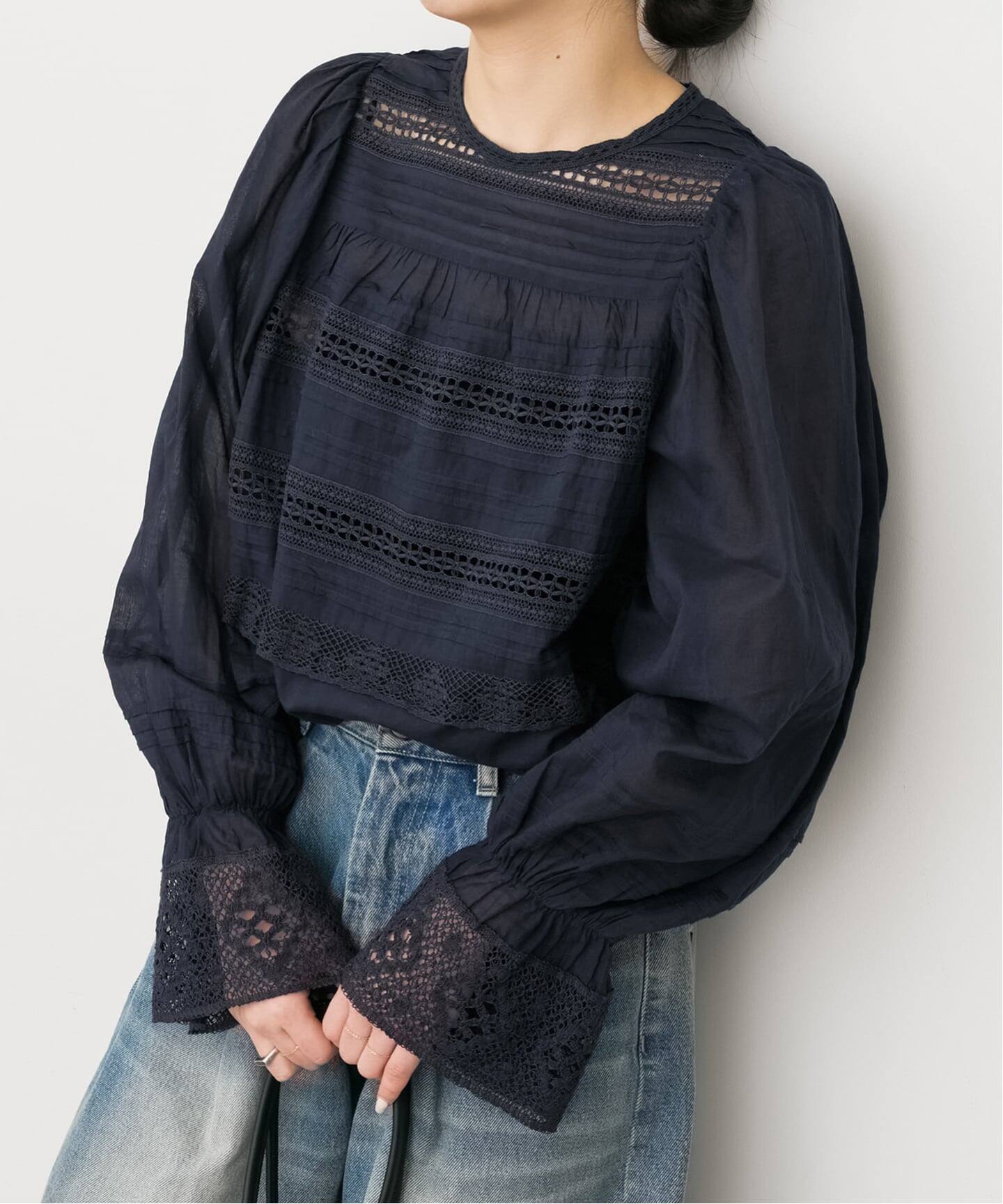 ne Quittez pas / ヌキテパ 別注Pintuck & Lace Blouse*（シャツ 
