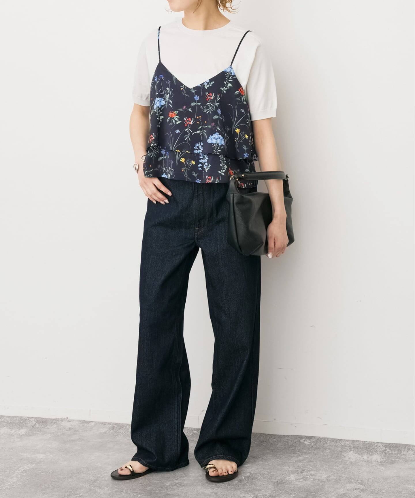 TICCA ティッカ　2WAYフラワープリントビスチェ　ネイビー TICCA（ティッカ） 2way フラワー プリント ビスチェ tbfs-421