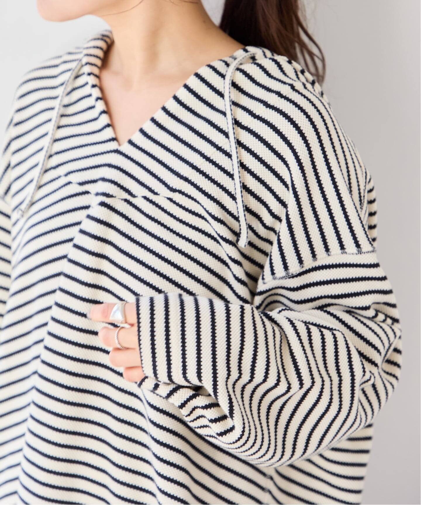 ≪予約≫LENO ボーダーメキシカン パーカー（パーカー）｜U by