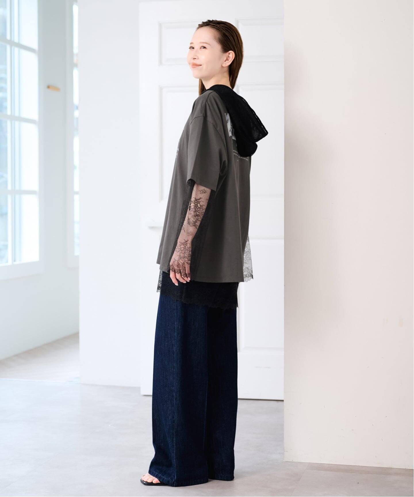 ARCHIVE STANCE/アーカイブスタンス lace hoodie（シャツ／ブラウス