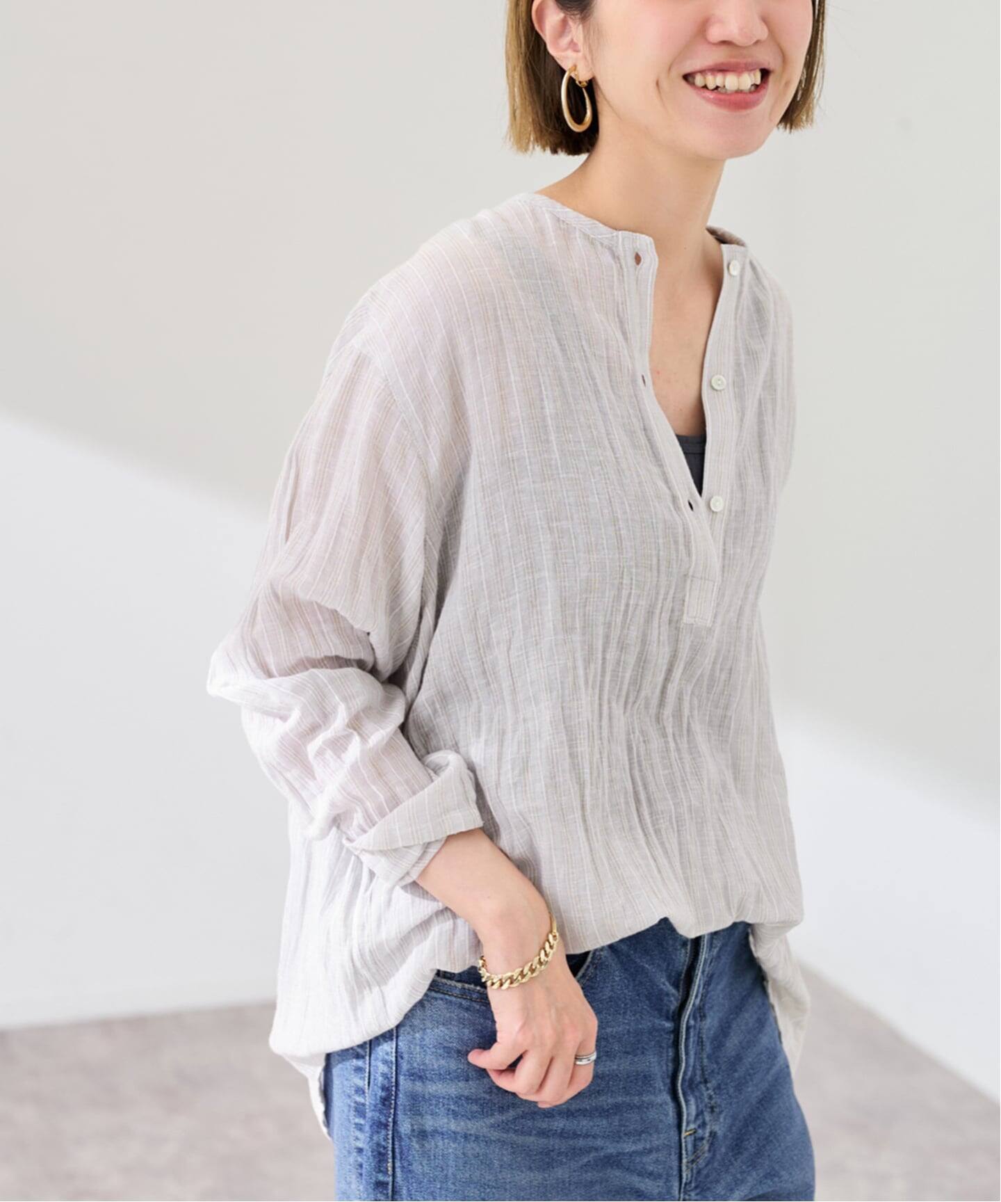 FRAMeWORK SILK-LINEN Ꮩネック East Cape Silk Linen Quarter Zip - Ivory | James Perse Los Angeles