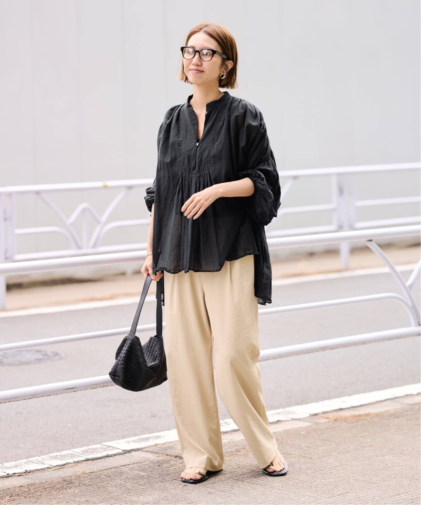≪一部店舗+WEB限定 / 追加≫コットンシフォンタックブラウス（シャツ 