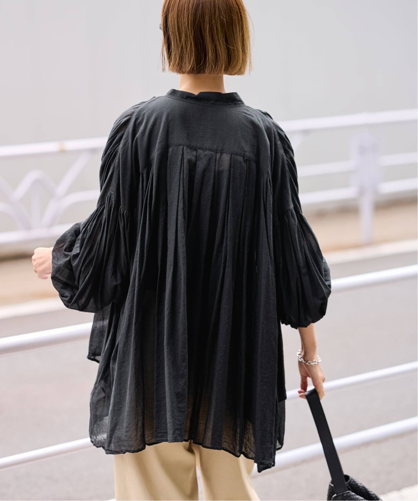 ≪一部店舗+WEB限定 / 追加≫コットンシフォンタックブラウス（シャツ 