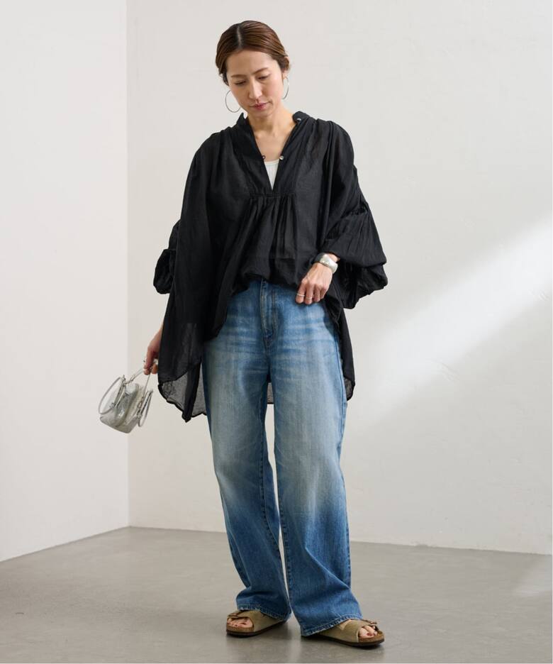 ≪一部店舗+WEB限定 / 追加≫コットンシフォンタックブラウス（シャツ 