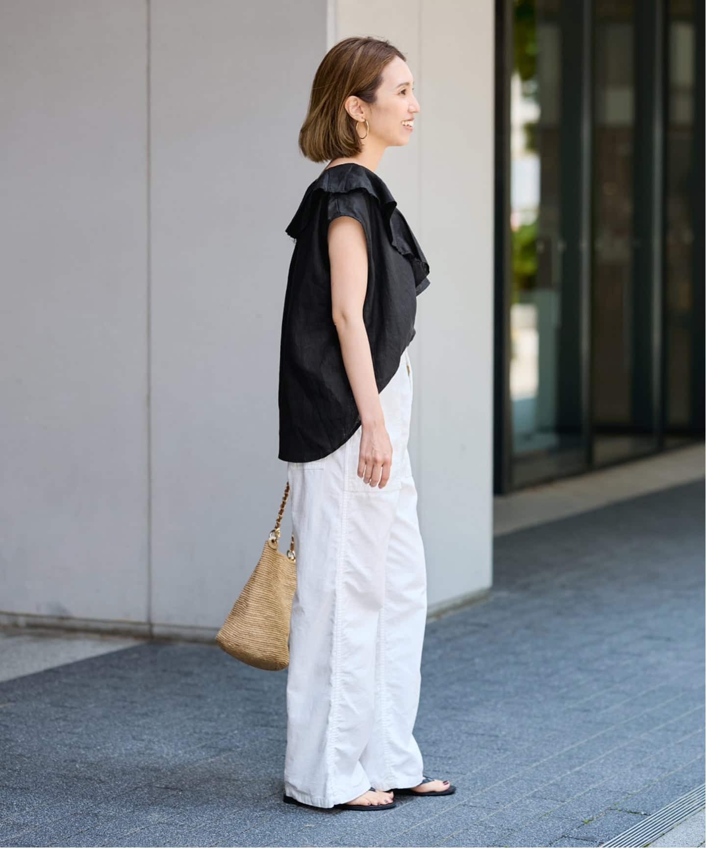 ≪WEB限定 / 追加≫フレンチリネンフリルプルオーバー（シャツ