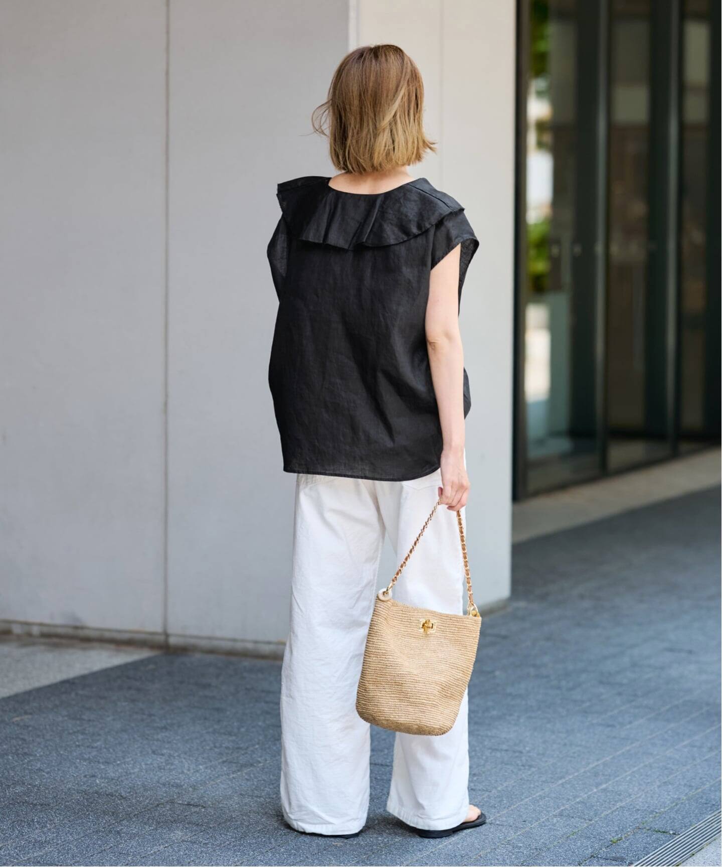 ≪WEB限定 / 追加≫フレンチリネンフリルプルオーバー（シャツ