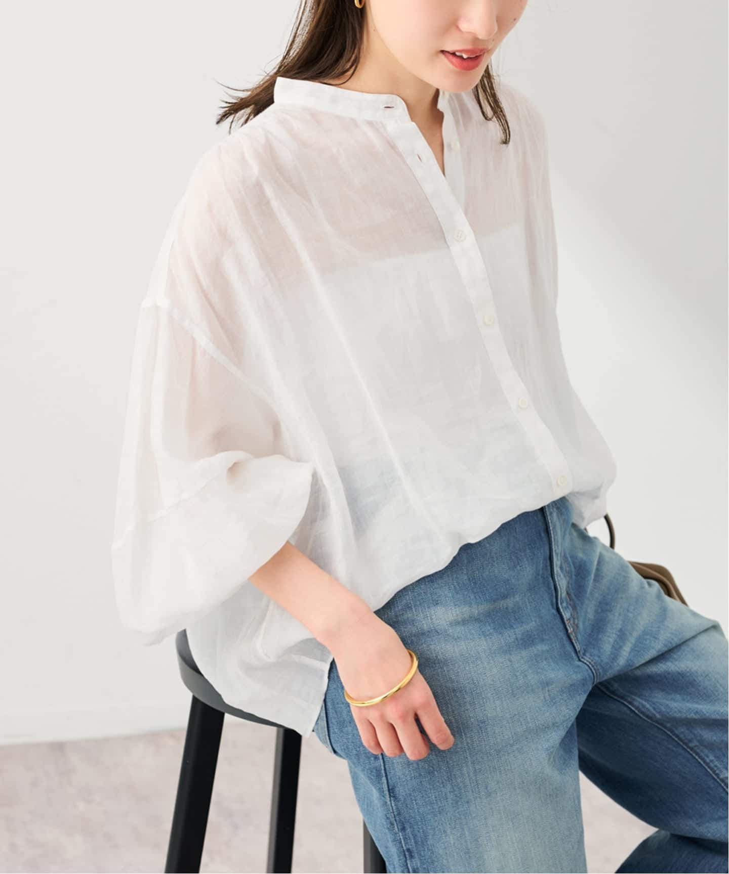 ≪WEB限定 / 追加予約≫ラミーランタンスリーブバンドカラー（シャツ