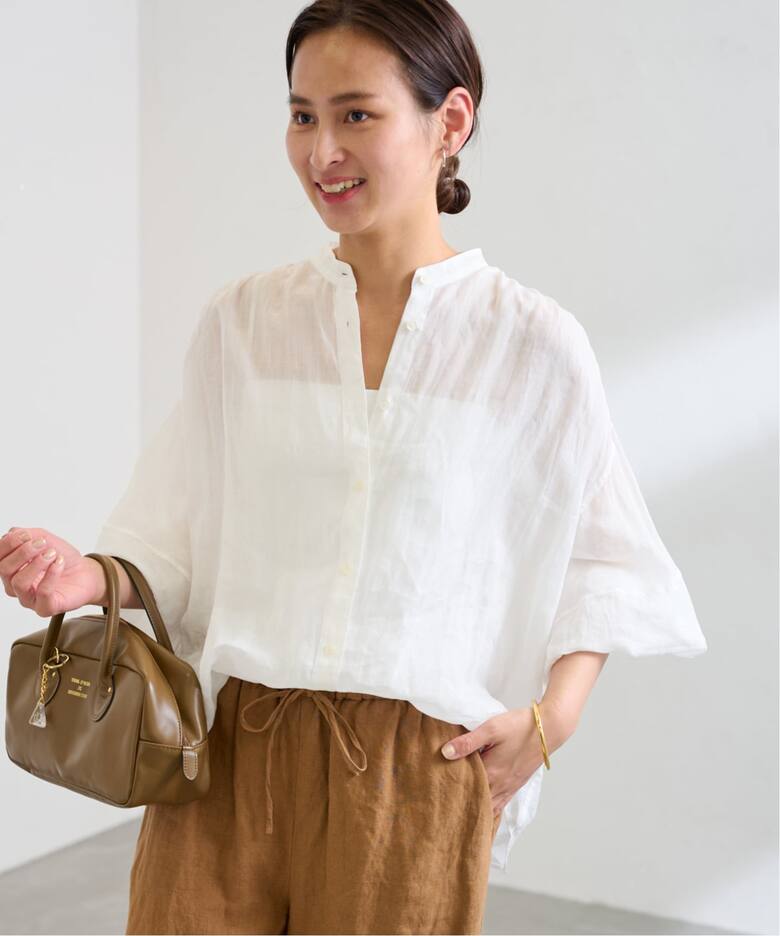 ≪WEB限定 / 追加≫ラミーランタンスリーブバンドカラー（シャツ 