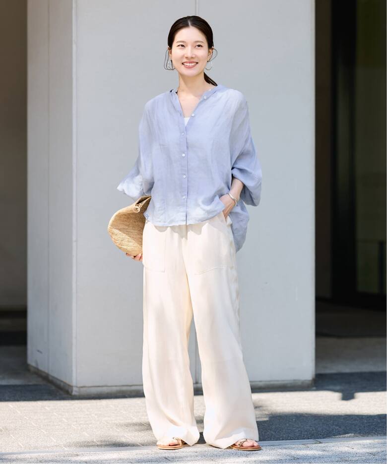 ≪WEB限定 / 追加≫ラミーランタンスリーブバンドカラー（シャツ 