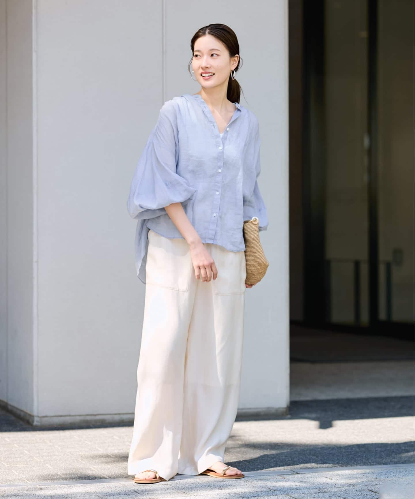≪WEB限定 / 追加予約≫ラミーランタンスリーブバンドカラー（シャツ