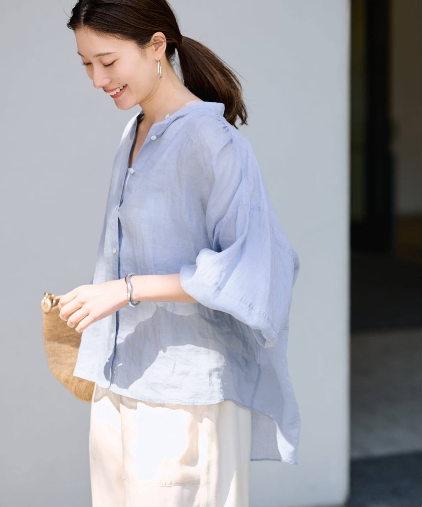 ≪WEB限定 / 追加≫ラミーランタンスリーブバンドカラー（シャツ 