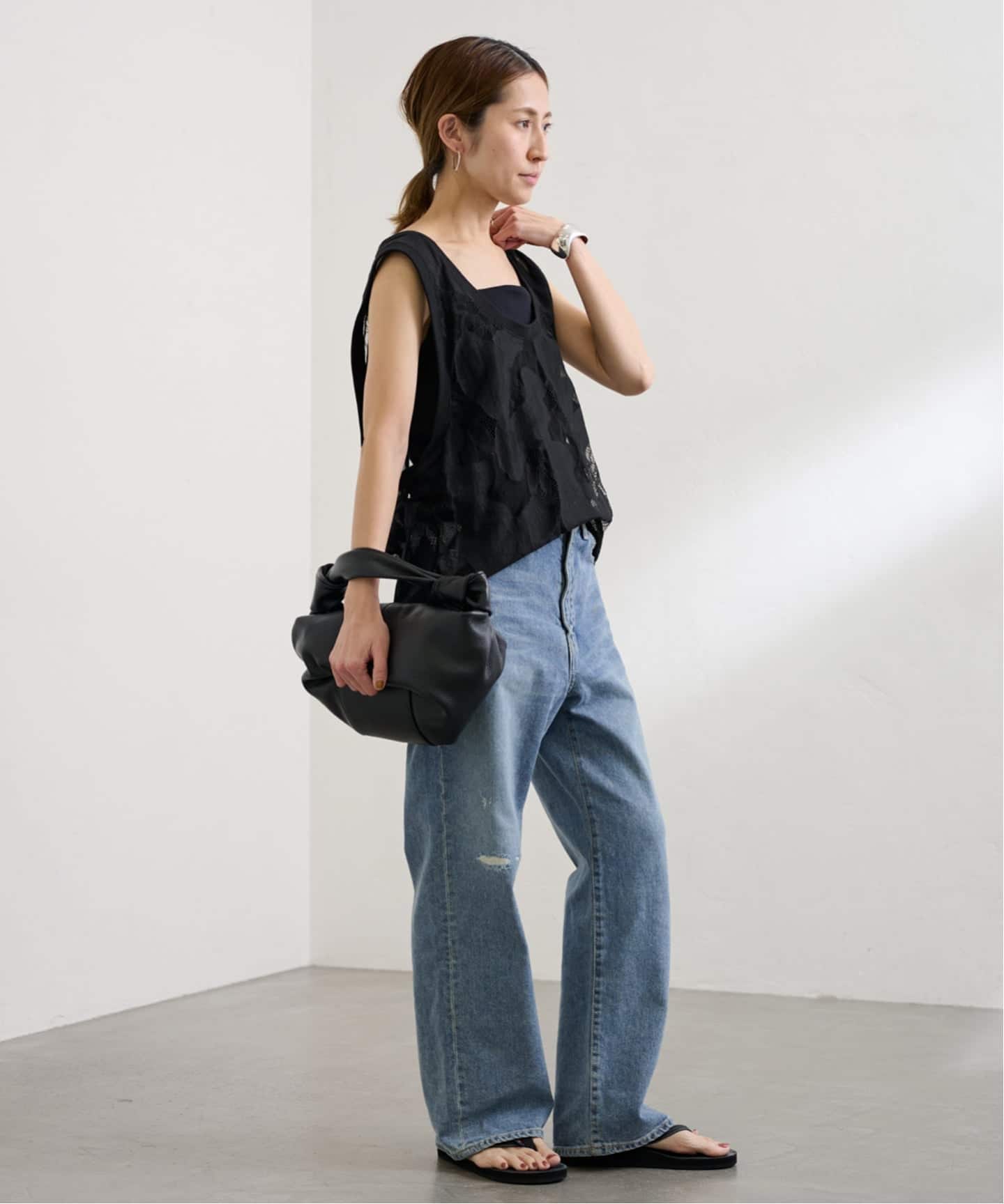 ≪追加≫ESTHE OVERSIZED SHEER LACE ベスト（シャツ／ブラウス