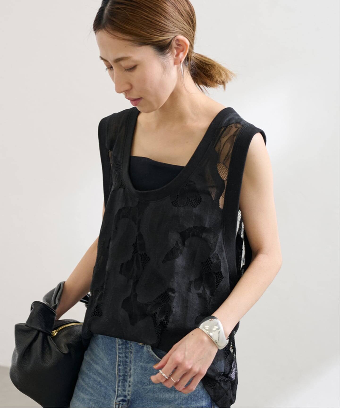 フレームワーク　ESTHE OVERSIZED SHEER LACE ベスト ≪追加≫ESTHE OVERSIZED SHEER LACE ベスト（シャツ／ブラウス