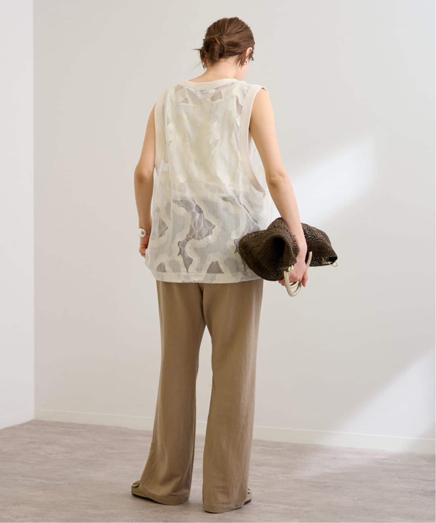 ≪追加予約≫ESTHE OVERSIZED SHEER LACE ベスト（シャツ／ブラウス